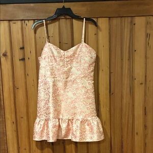 Charming Peach Floral Kids Dress